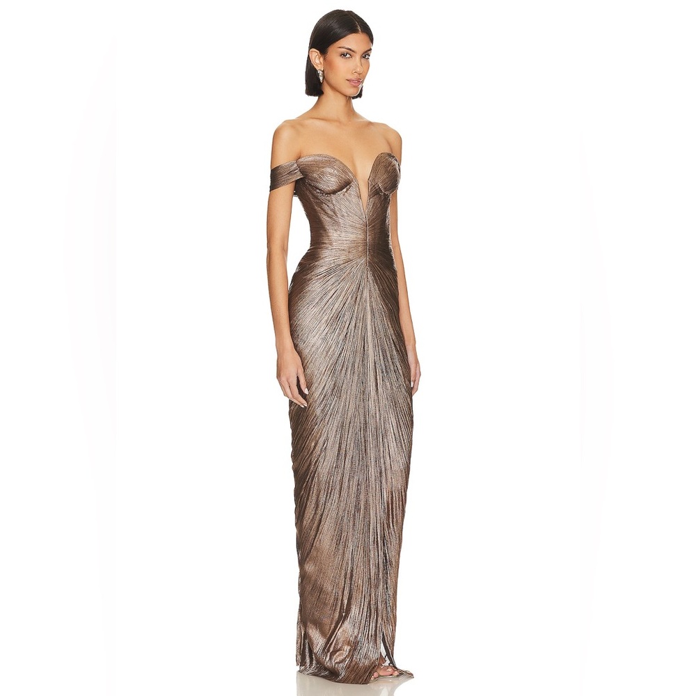 NWT Maria Lucia Hohan Tia Gown in Carbon Gold - Picture 2 of 3